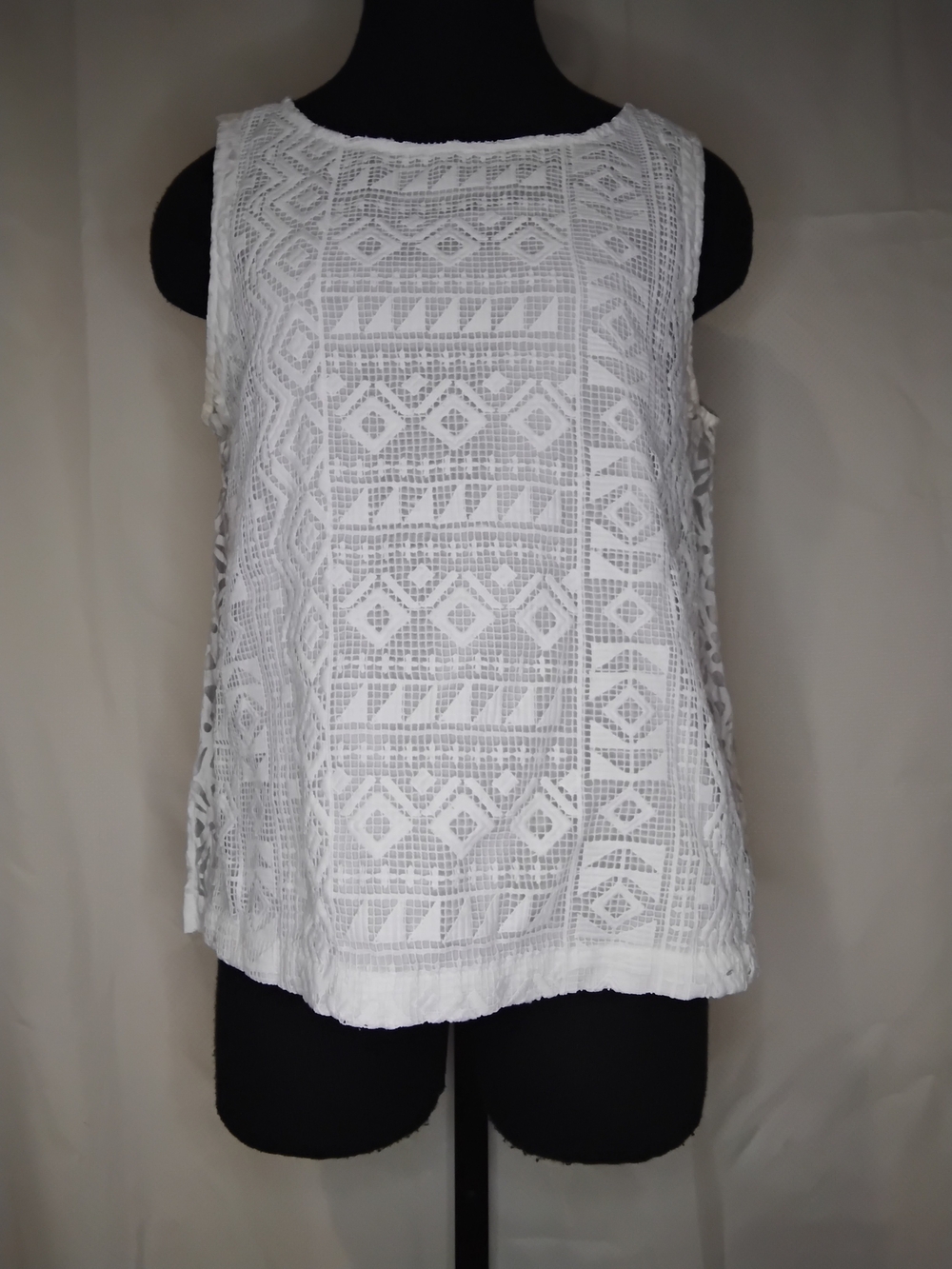 Madewell White Crochet Lace Tank Top